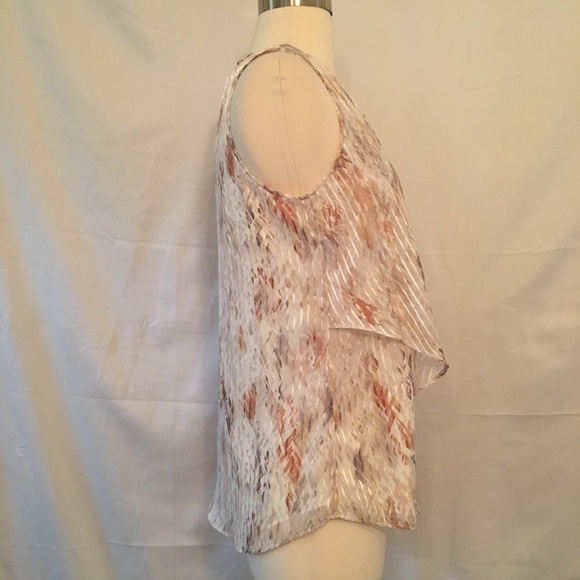 WHBM Shadow Stripe Shell Metallic Layered Tank XS - Picture 6 of 8